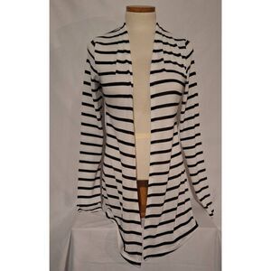 Mix by 41 Hawthorn Womens Striped Open Front Cardigan Black White Small WS10008A